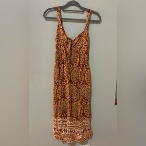 Orange Patterned Women's Dress